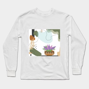 Colorful geometric flowers in a boho vase Long Sleeve T-Shirt